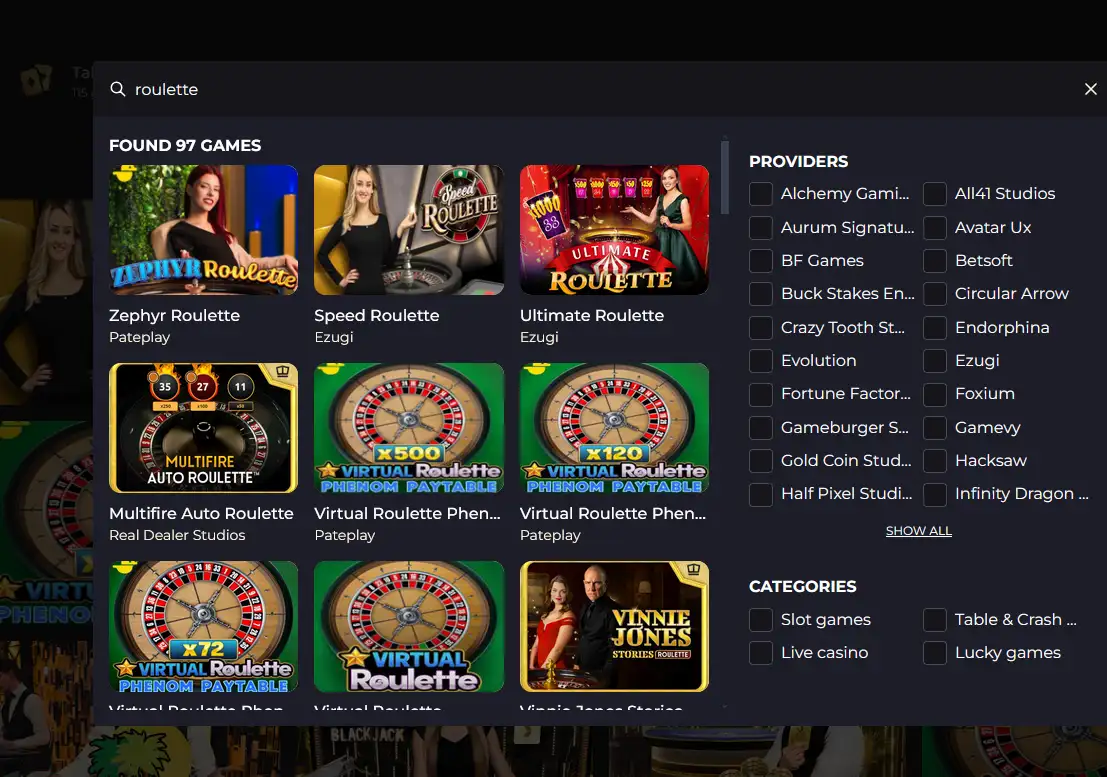 Roulette bei Betizy Live-Roulette-Tisch im Betizy Casino